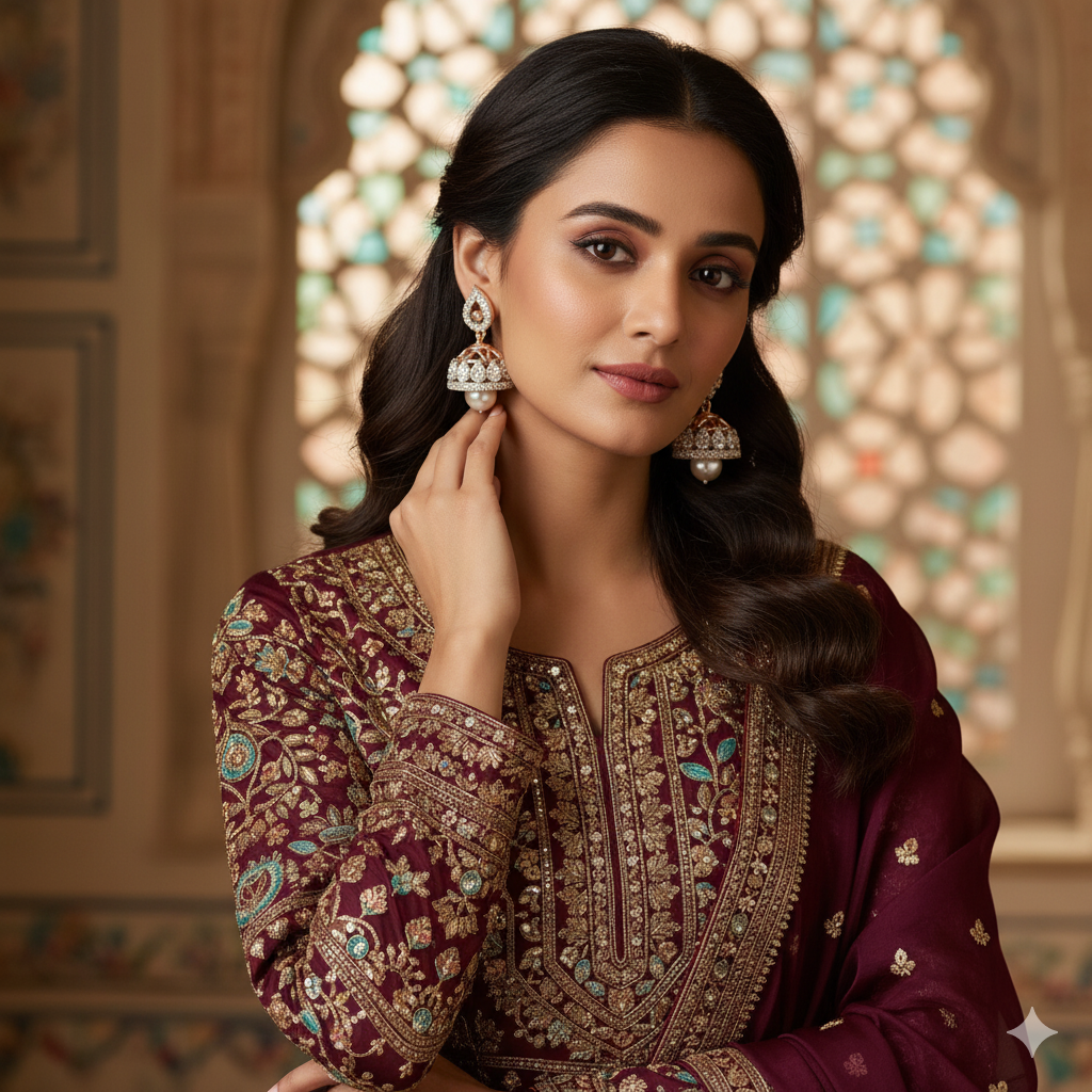 Elegance in Every Drop: Discover Nidal Jewels’ Morning Dew Pearl Jhumki